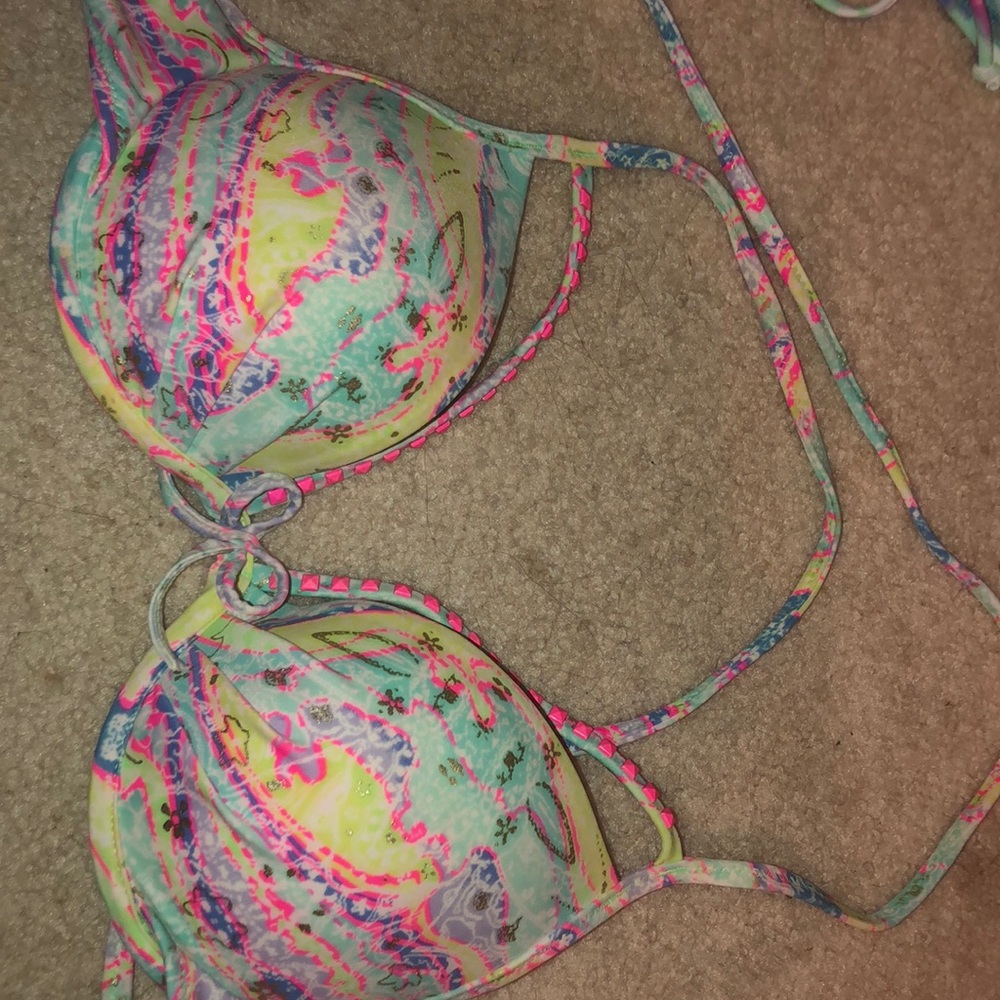colorful paisley bikini top!! victorias secret!!